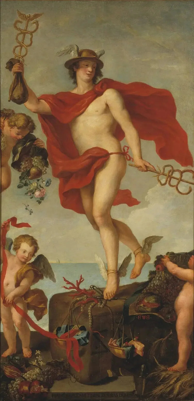 Mercure in partenza da Anversa. Fragmento di un quadro più grande. - Peter Paul Rubens