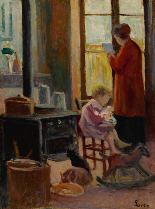 Madre e bambino in cucina - Maximilien Luce