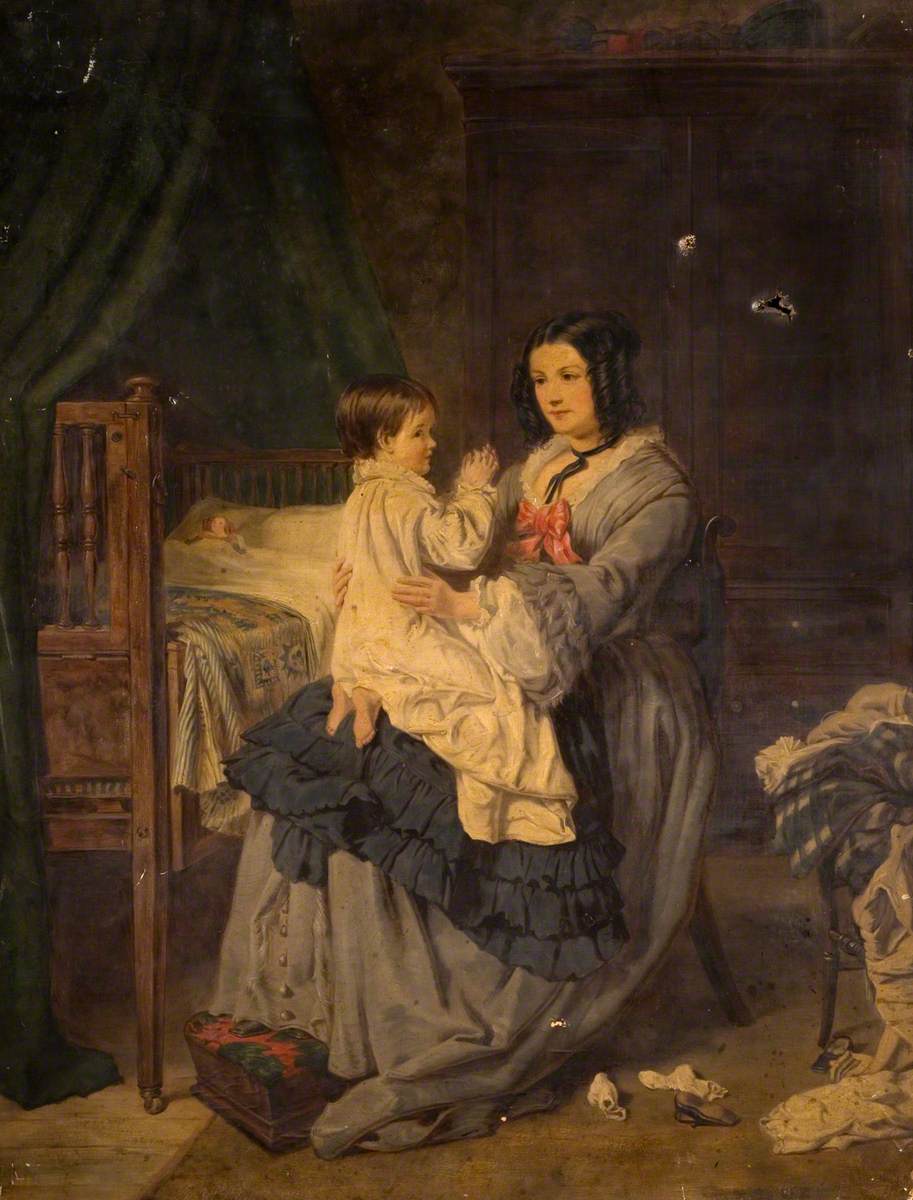 Mère et enfant - William Powell Frith image 1 copie de tableau peinte à la main