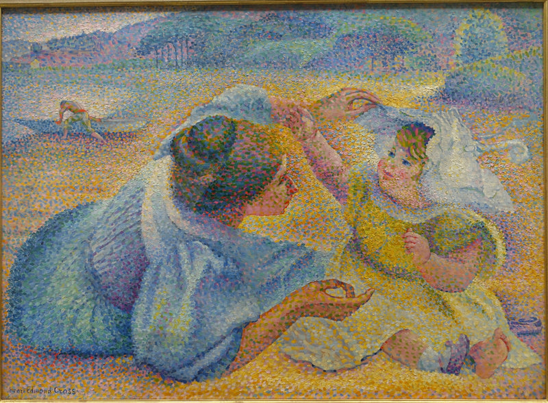 Madre che gioca con il suo bambino - Henri-Edmond Cross