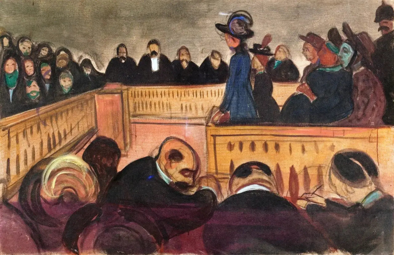 Reproduction du tableau « Mères adoptives au tribunal - Edvard Munch » par Alpha Reproduction en peinture à l’huile