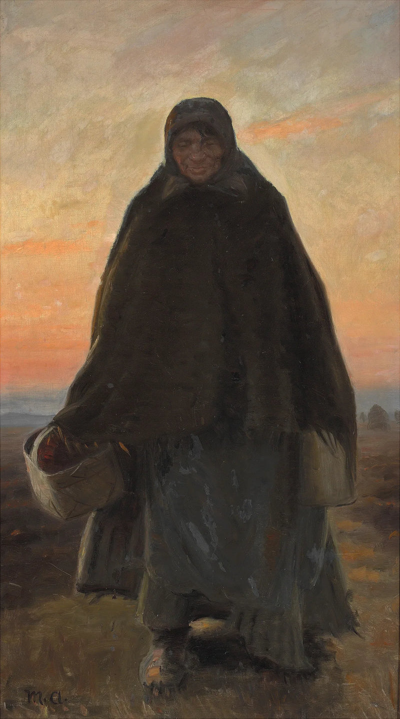 La allegra Elsie torna a casa attraversando la brughiera nella luce della sera. - Michael Peter Ancher