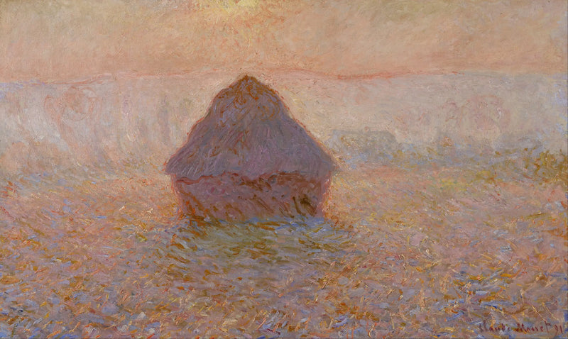 Mulino a vento, sole nella nebbia - Claude Monet
