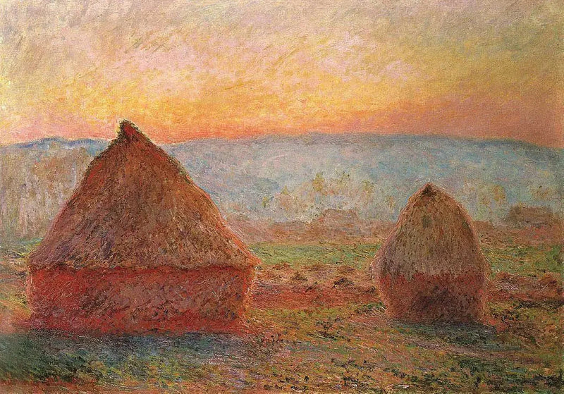Les Meules a Giverny, sole al tramonto W1213 - Claude Monet