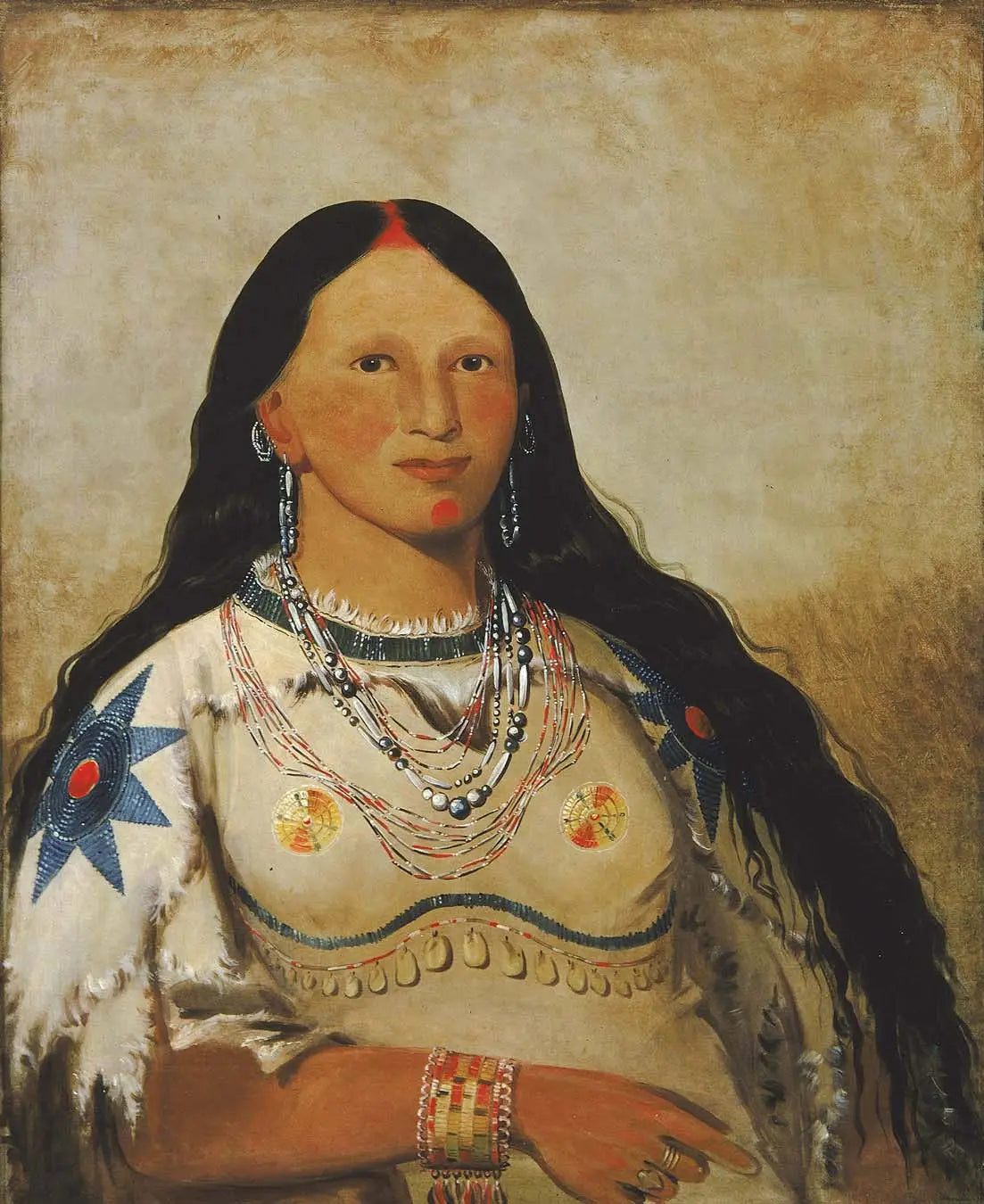 Mi-néek-ee-súnk-te-ka Vison une belle fille - George Catlin - Alpha Reproduction