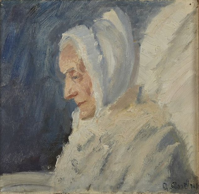 La signora Brändum vestita di bianco. -Anna Ancher