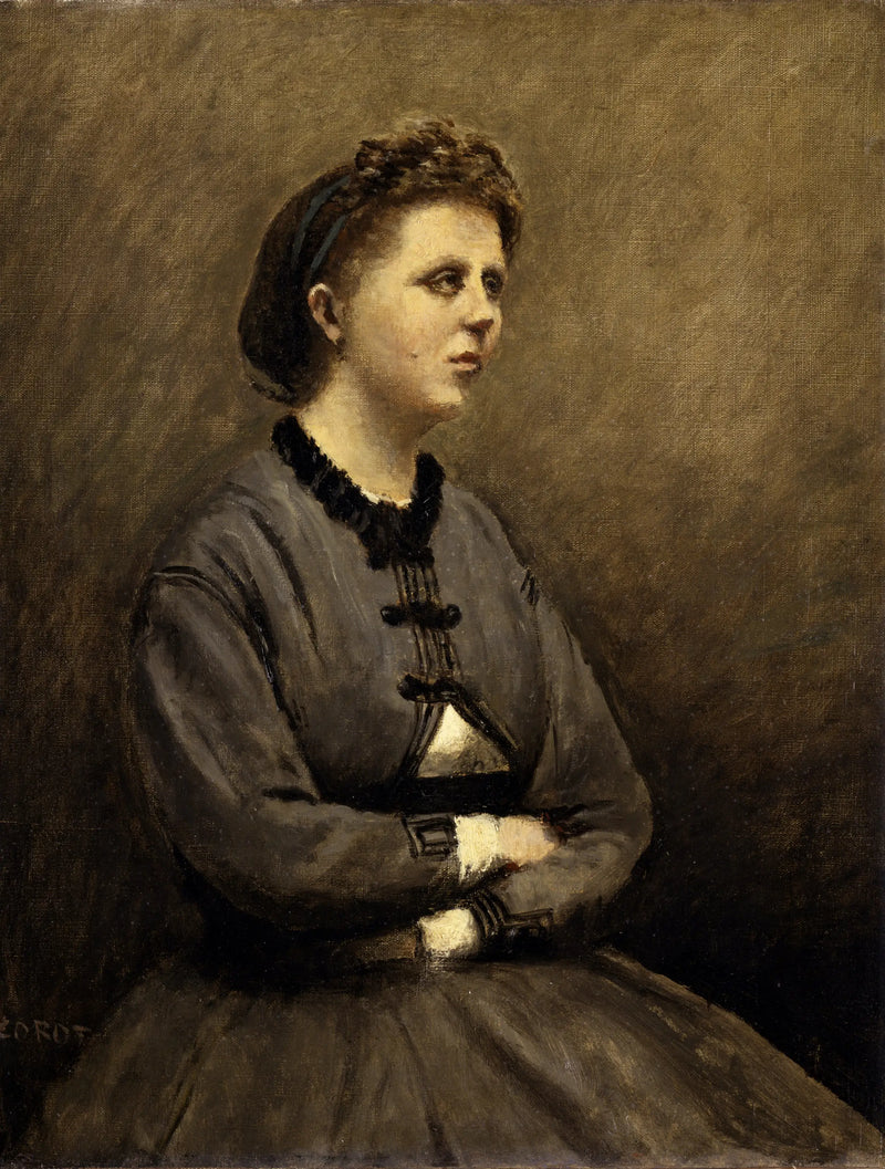 Mme de Larochenoire, esposa del pintor (Mme de Larochenoire, donna del pittore) - Jean-Baptiste Camille Corot