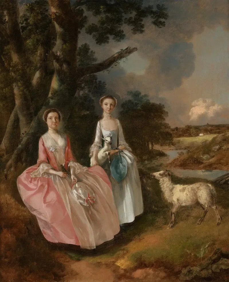 Mme Mary Cobbold e Mlle Cobbold, avec un agneau e una pecora - Thomas Gainsborough