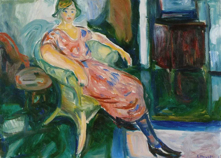 Modello in una sedia di vimini - Edvard Munch