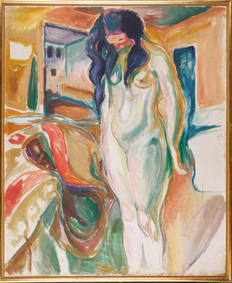 Modello vicino alla sedia in rattan - Edvard Munch