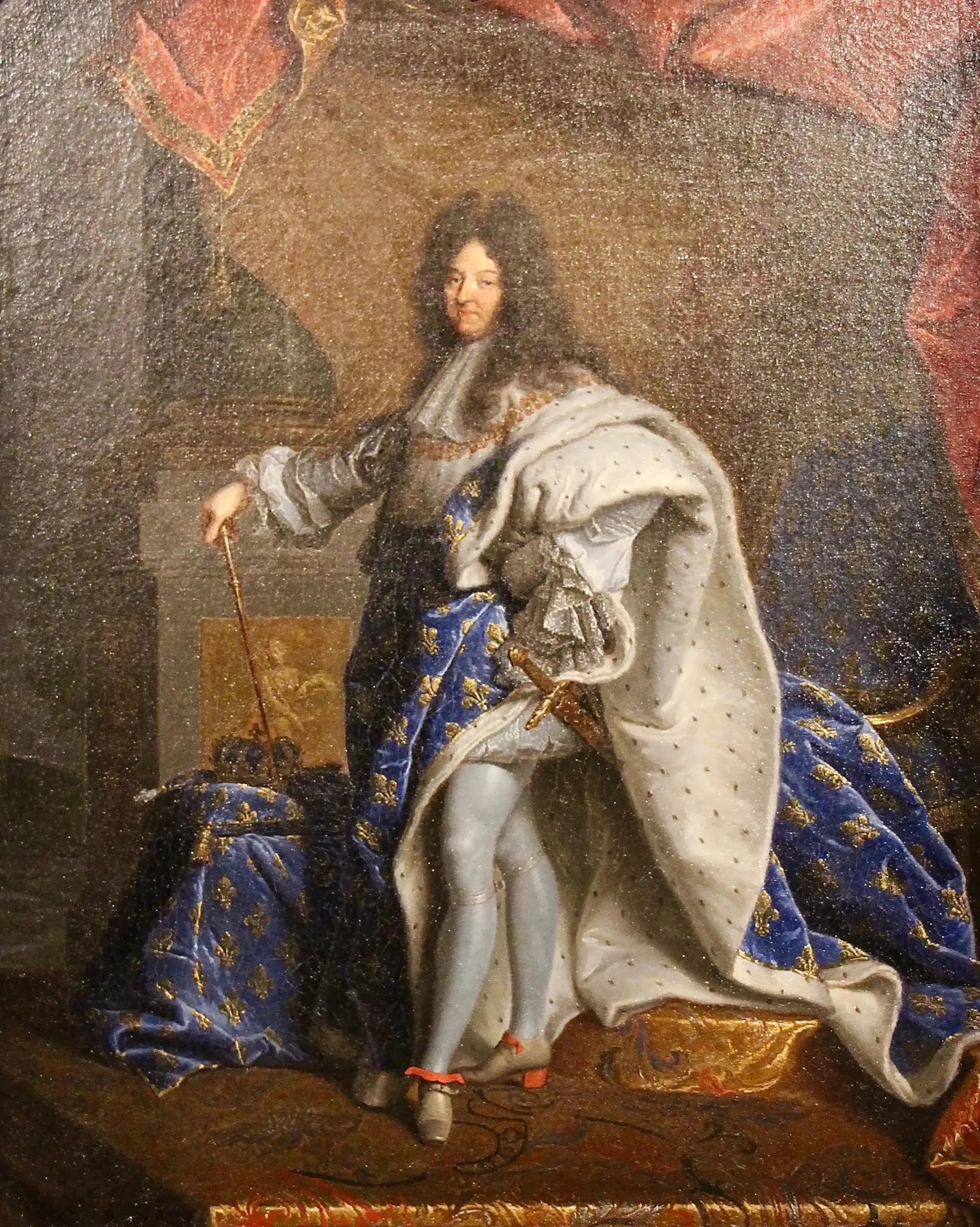 Modello pour le Portrait de Louis XIV en grand costume royal - Hyacinthe Rigaud image 1 copie peinte à la main à l’huile