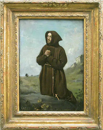Monaco brun en prière, à genoux - Jean-Baptiste Camille Corot