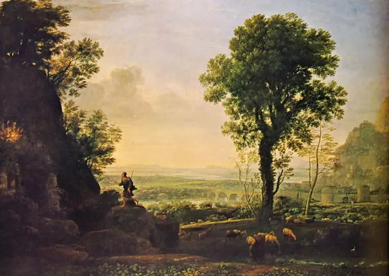 Moïse contemplant le buisson ardent - Claude Lorrain image 1 tableau peint à l’huile sur toile