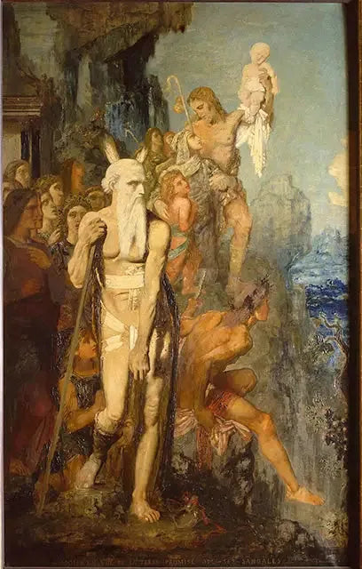 Mosè, in vista della Terra Promessa, toglie le sue sandali - Gustave Moreau