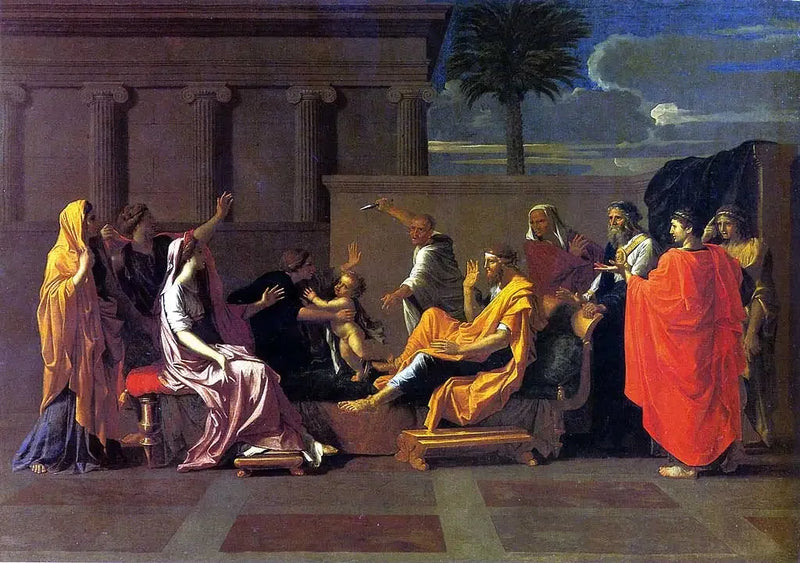 Mosè bambino che calpesta la corona del Faraone - Nicolas Poussin