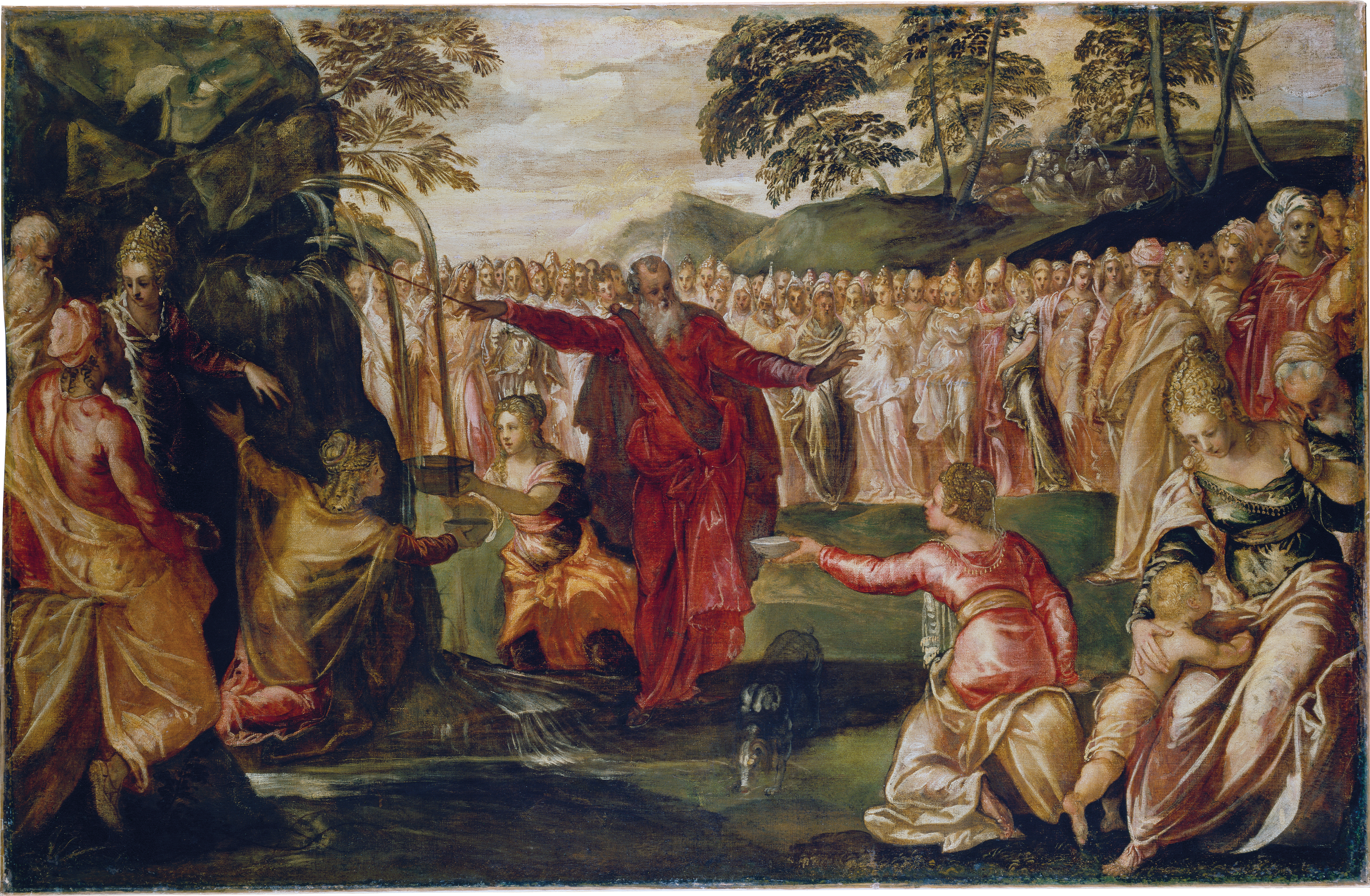 Moïse frappant le rocher - Jacopo Tintoretto image 1 reproduction d’œuvre d’art à l’huile