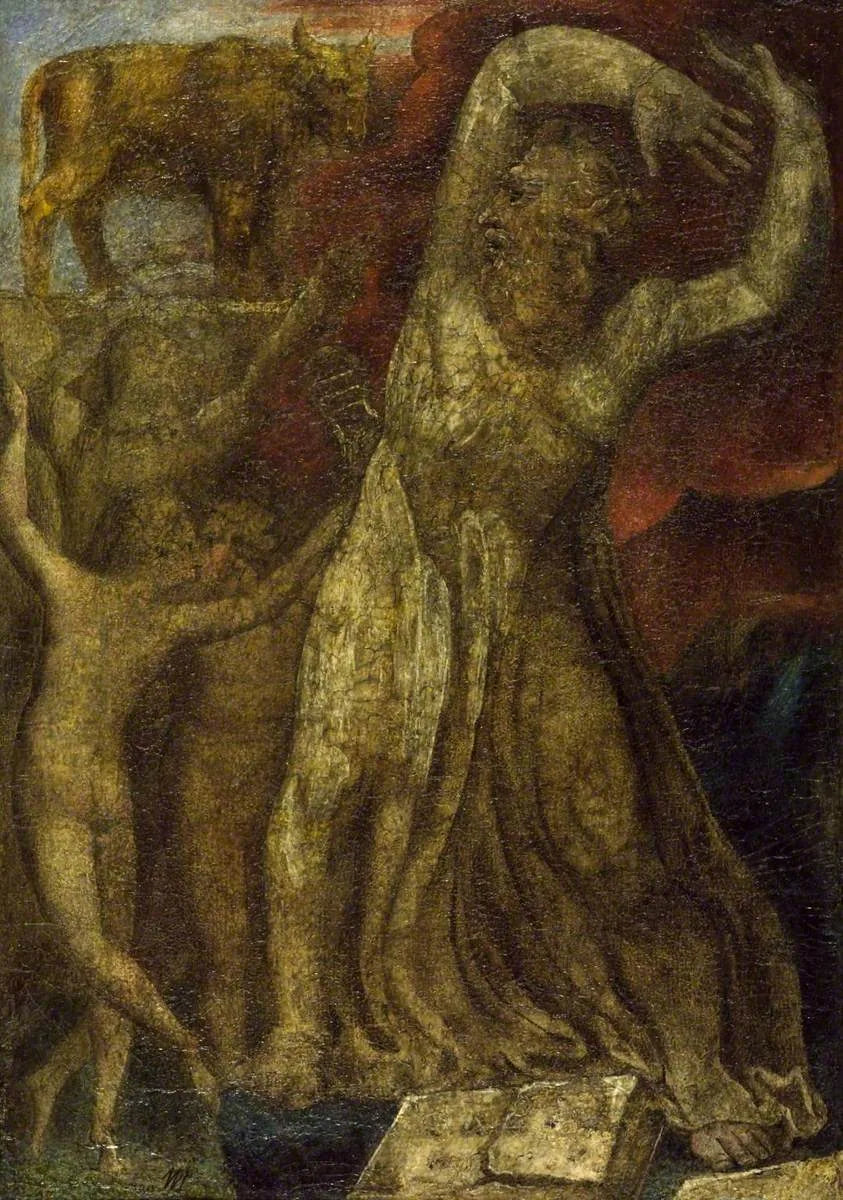 Moïse indignato davanti al vitello d'oro - William Blake