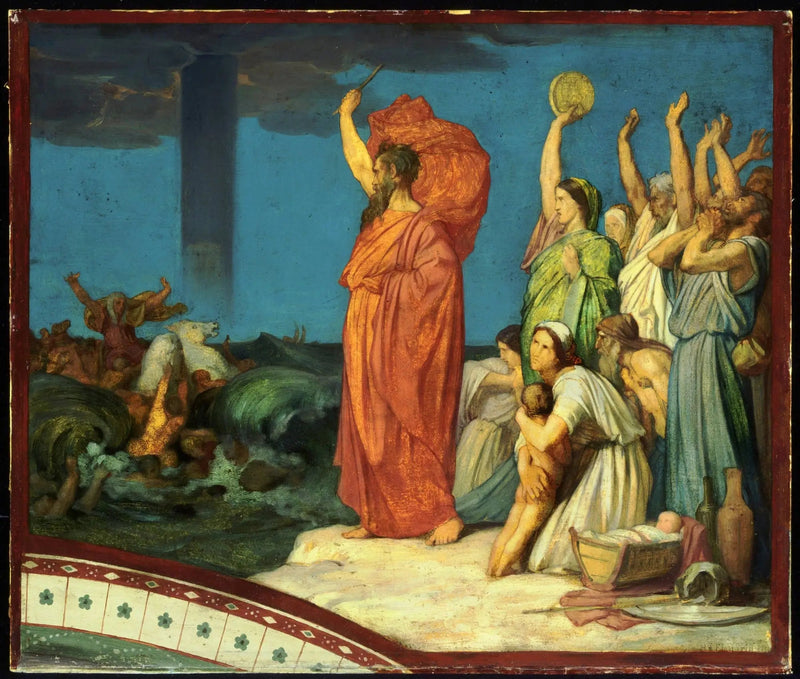 Mosè che ordina alle acque di richiudersi sull'esercito egiziano - Hippolyte Flandrin