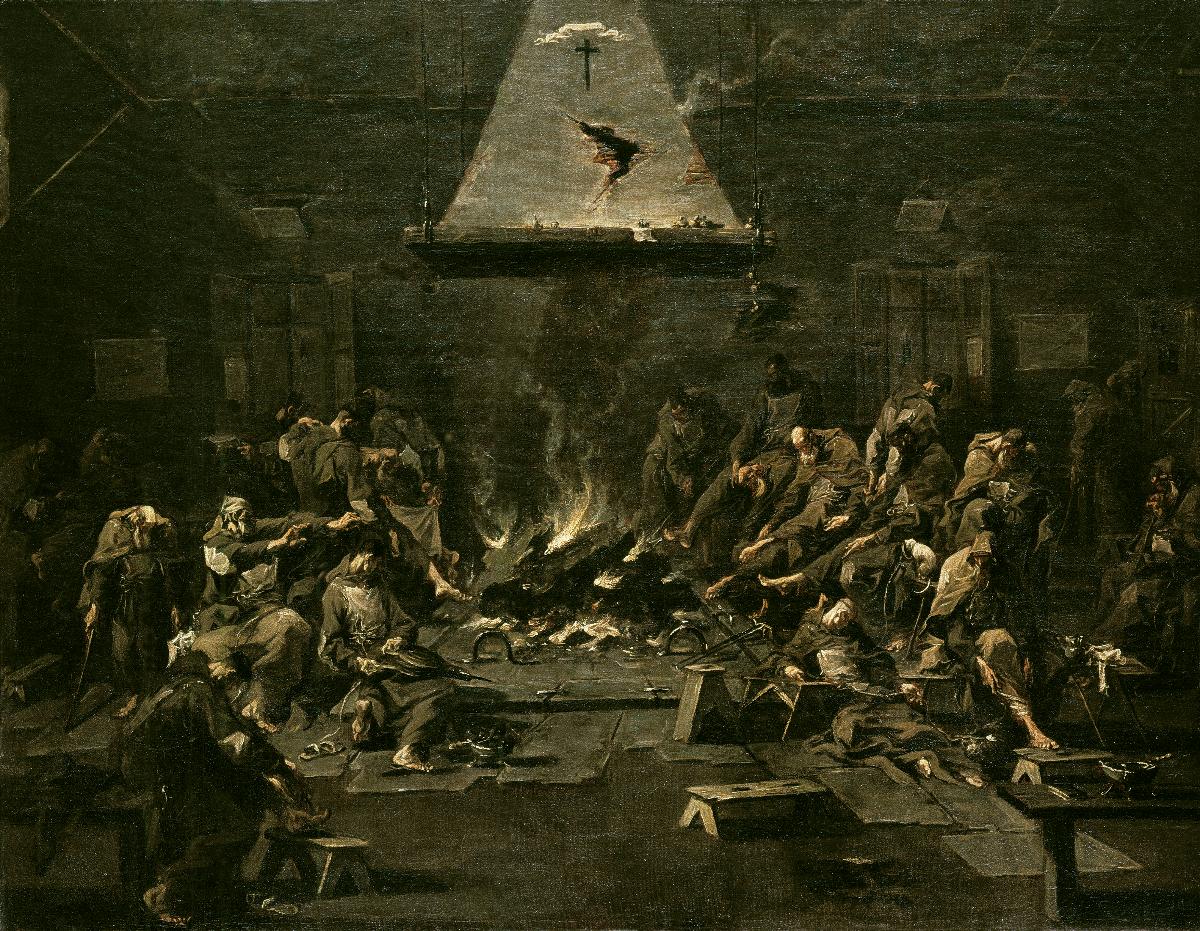 Mönche am Feuer - Alessandro Magnasco