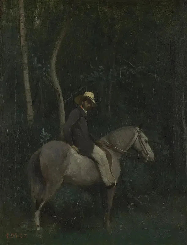 Signore Pivot a cavallo - Jean-Baptiste Camille Corot