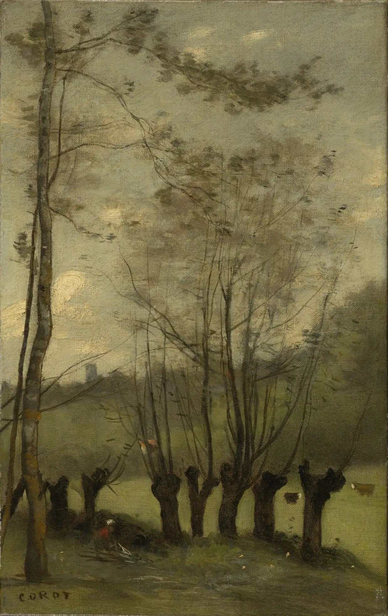 Montlhéry. Prairie avec des saules - Jean-Baptiste Camille Corot - Alpha Reproduction