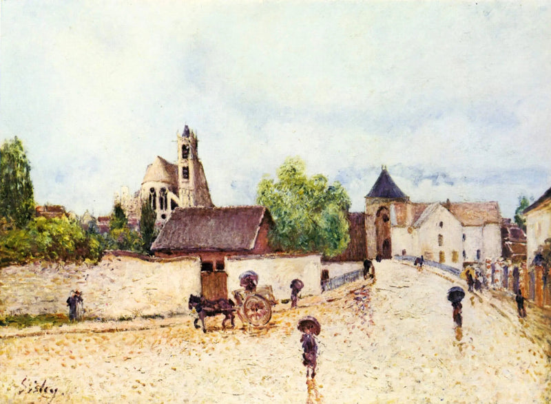 Moret-sur-Loing sotto la pioggia - Alfred Sisley