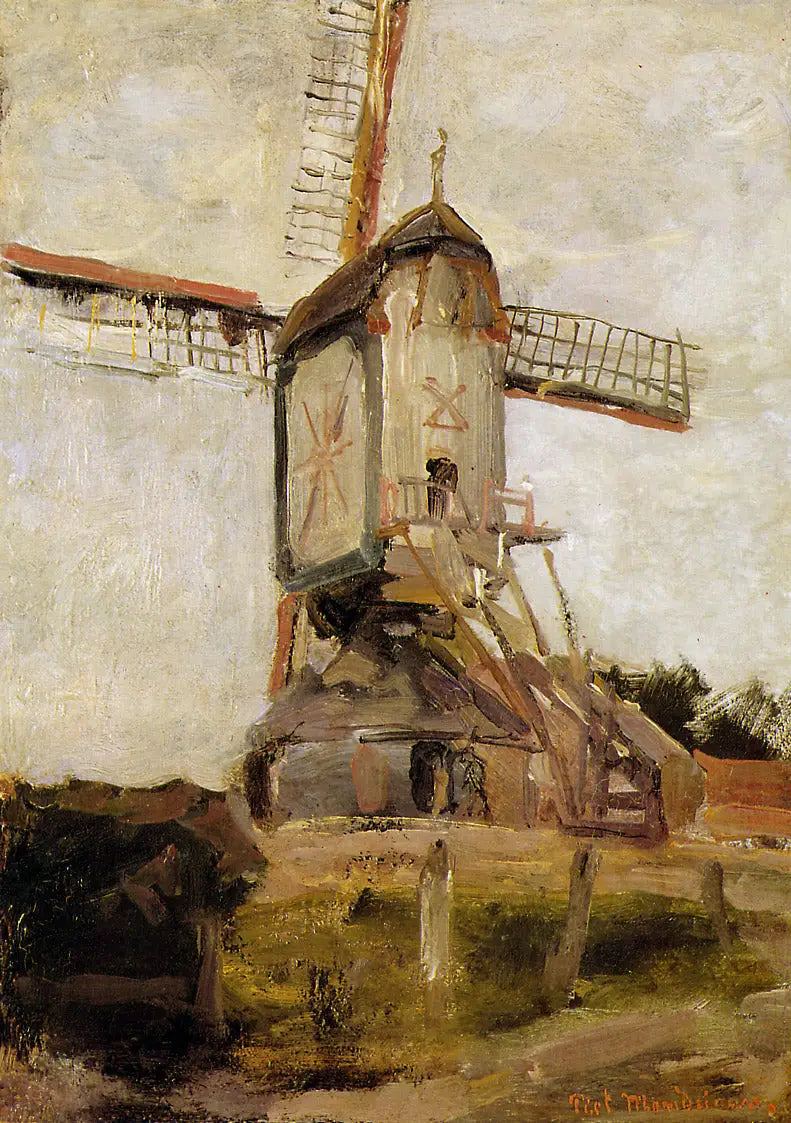 Moulin à Heeswijk - Piet Mondrian image 1 reproduction artisanale de tableau