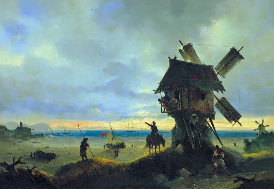 Mulino a vento sul mare - Ivan Aïvazovski