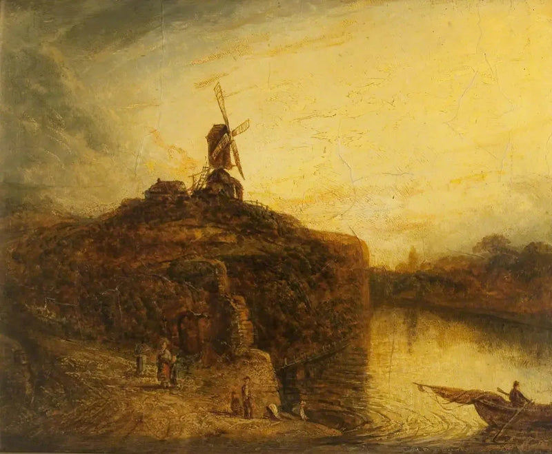 Mulino a vento sopra un fiume - Rembrandt