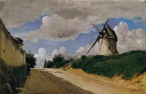 Mulino a vento sulla costa picarda - Jean-Baptiste Camille Corot
