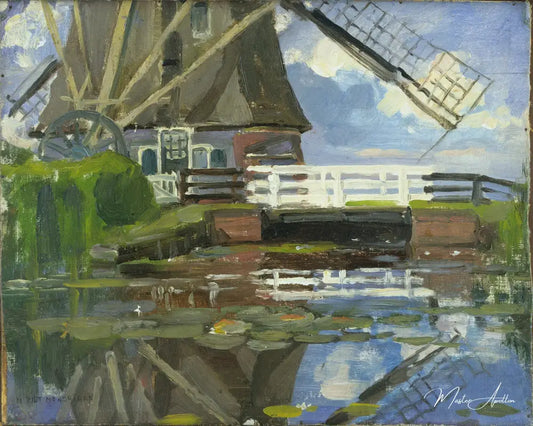 Moulin Broekzijder sur les ailes Gein, orientée vers l'ouest - Mondrian - Reproductions de tableaux et peintures haut de gamme