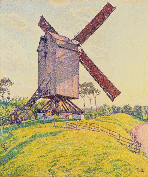 Moulin du Kalf �� Knokke o Mulino a vento nelle Fiandre (Le Moulin du Kalf �� Knokke o Moulin en Flanders) - The��o van Rysselberghe
