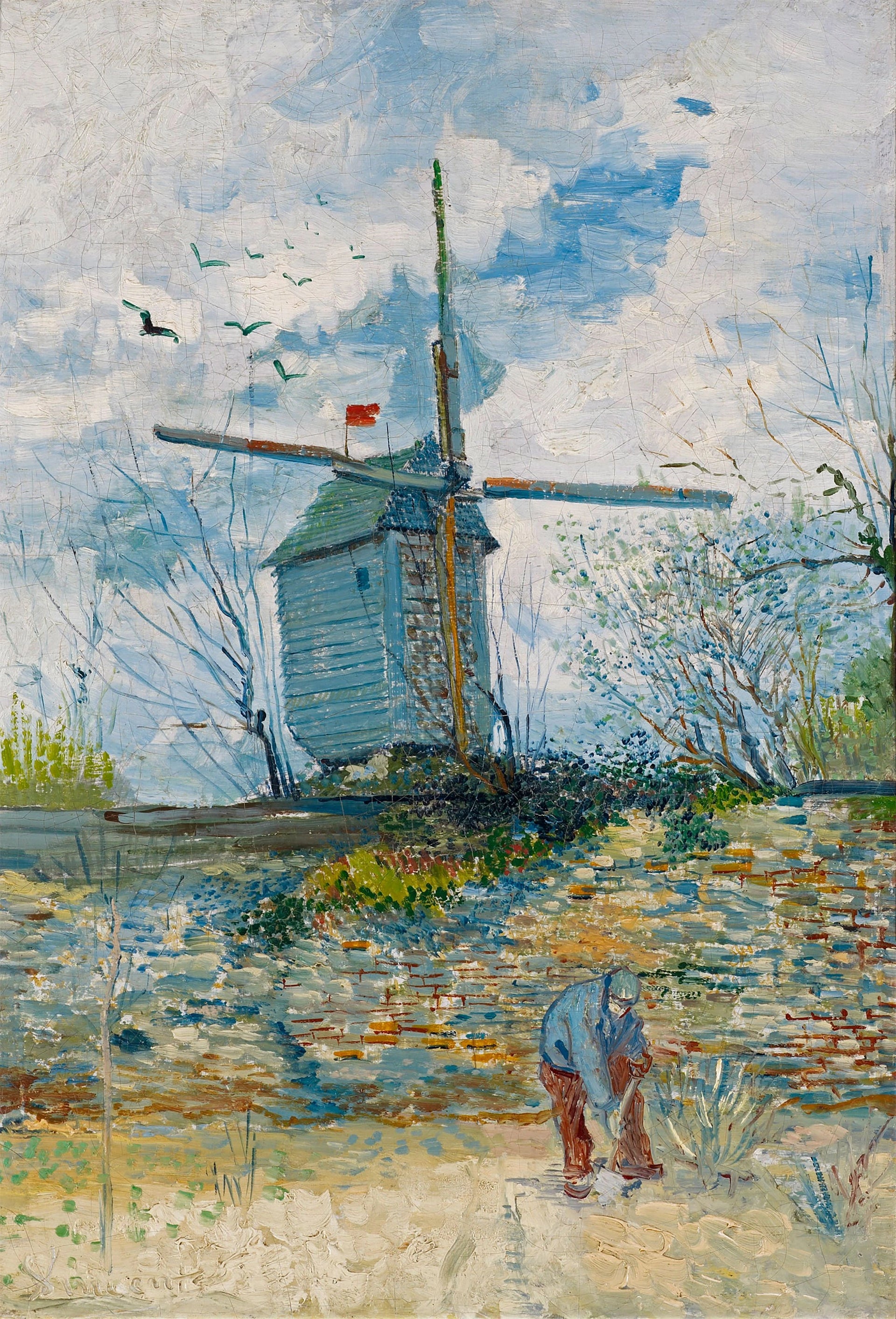 Le Moulin de la Galette F349 — moulin dressé sur la butte Montmartre peint par Vincent van Gogh en 1886