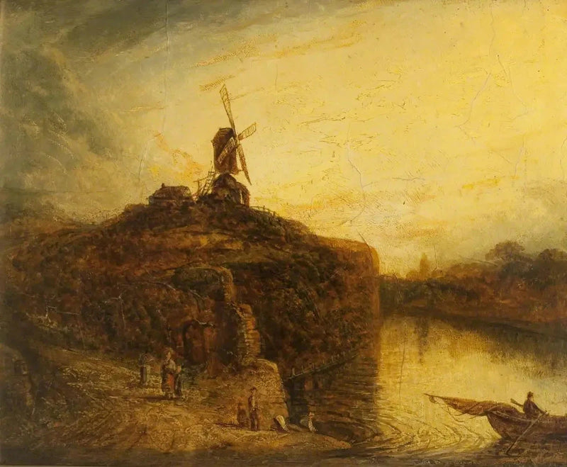 Mulino a vento sopra un fiume - Rembrandt