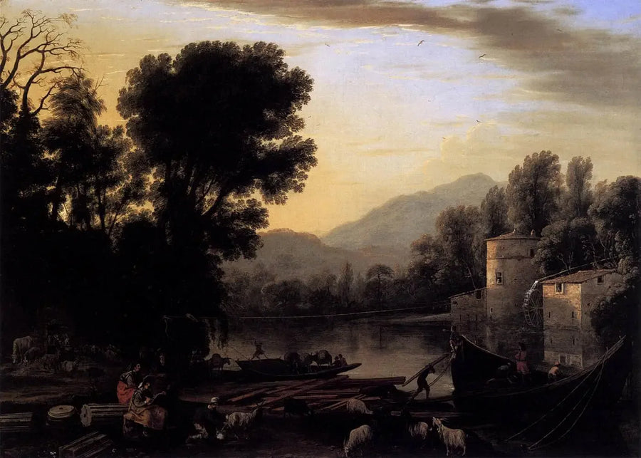 Mulino su un fiume - Claude Lorrain