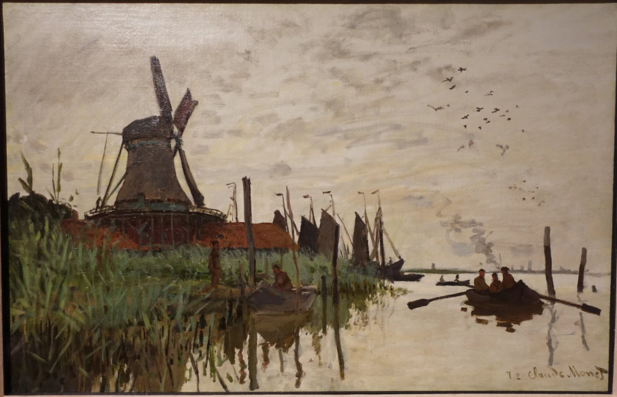 Mulino a vento e barche vicino Zaandam W177 - Claude Monet