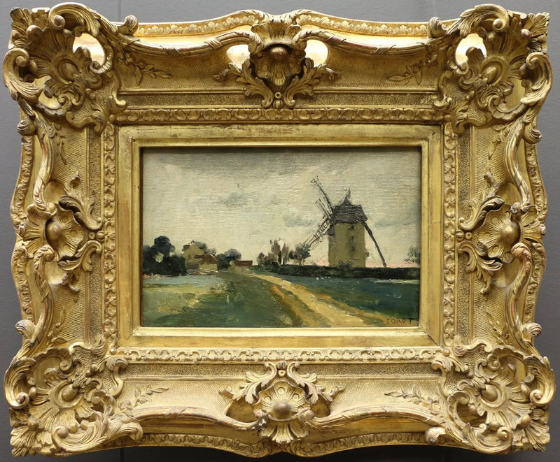 Mulini a vento gemelli sulla collina di Piccardia - Jean-Baptiste Camille Corot