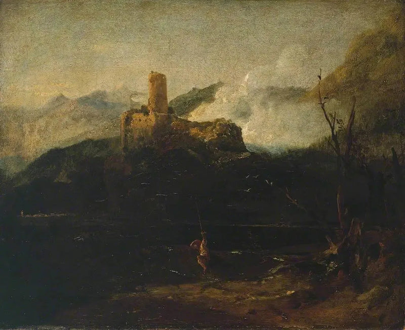 Scena di montagna con castello, probabilmente Martigny - J. M. W. Turner