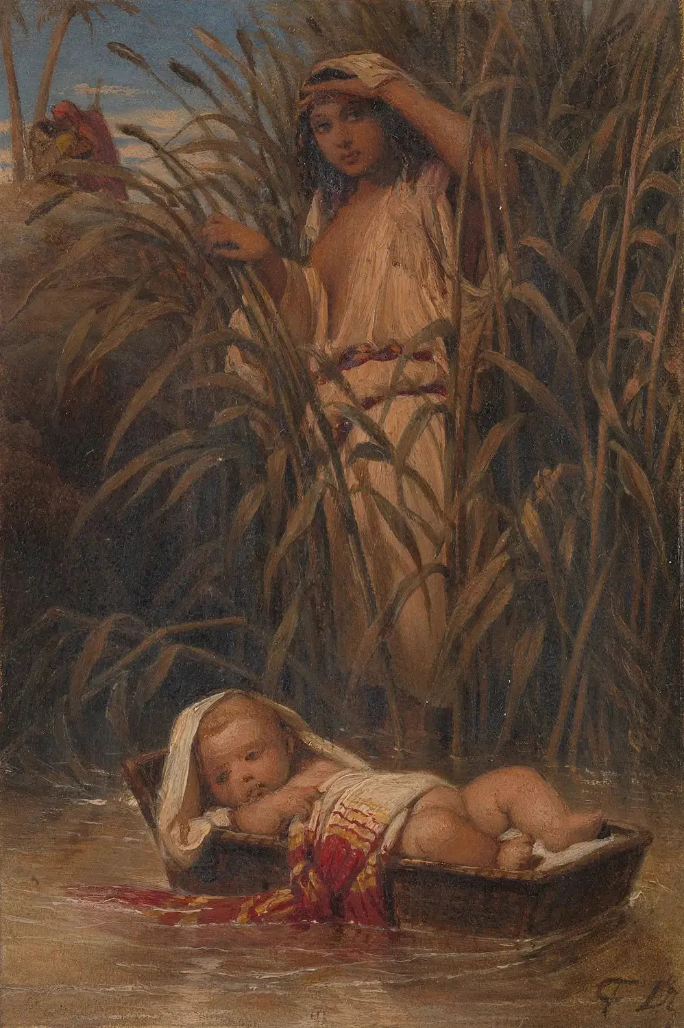 Mozes in het biezenkistje - Paul Delaroche image 1 tableau peint à l’huile sur toile