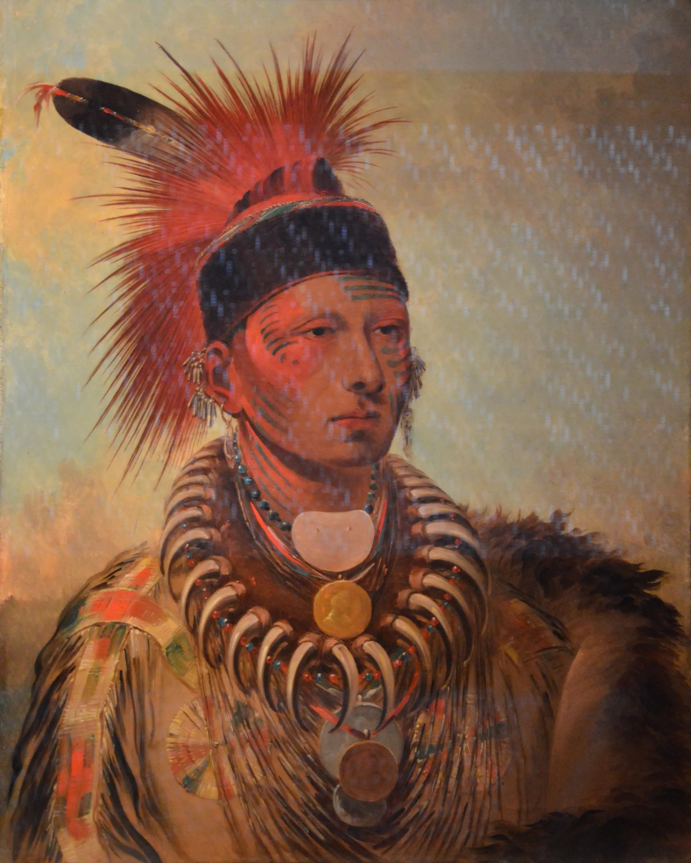 Mu-hu-she-kaw (Le nuage blanc) - George Catlin - Alpha Reproduction