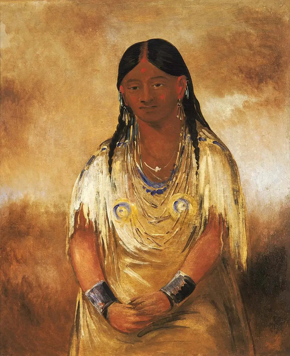 Mún-ne-o-ye, une femme - George Catlin image 1 reproduction d’œuvre d’art à l’huile