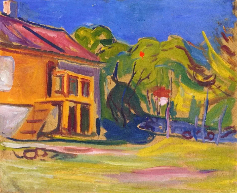 Reproduction du tableau « Munch's Maison à Åsgardstrand - Edvard Munch » par Alpha Reproduction en peinture à l’huile