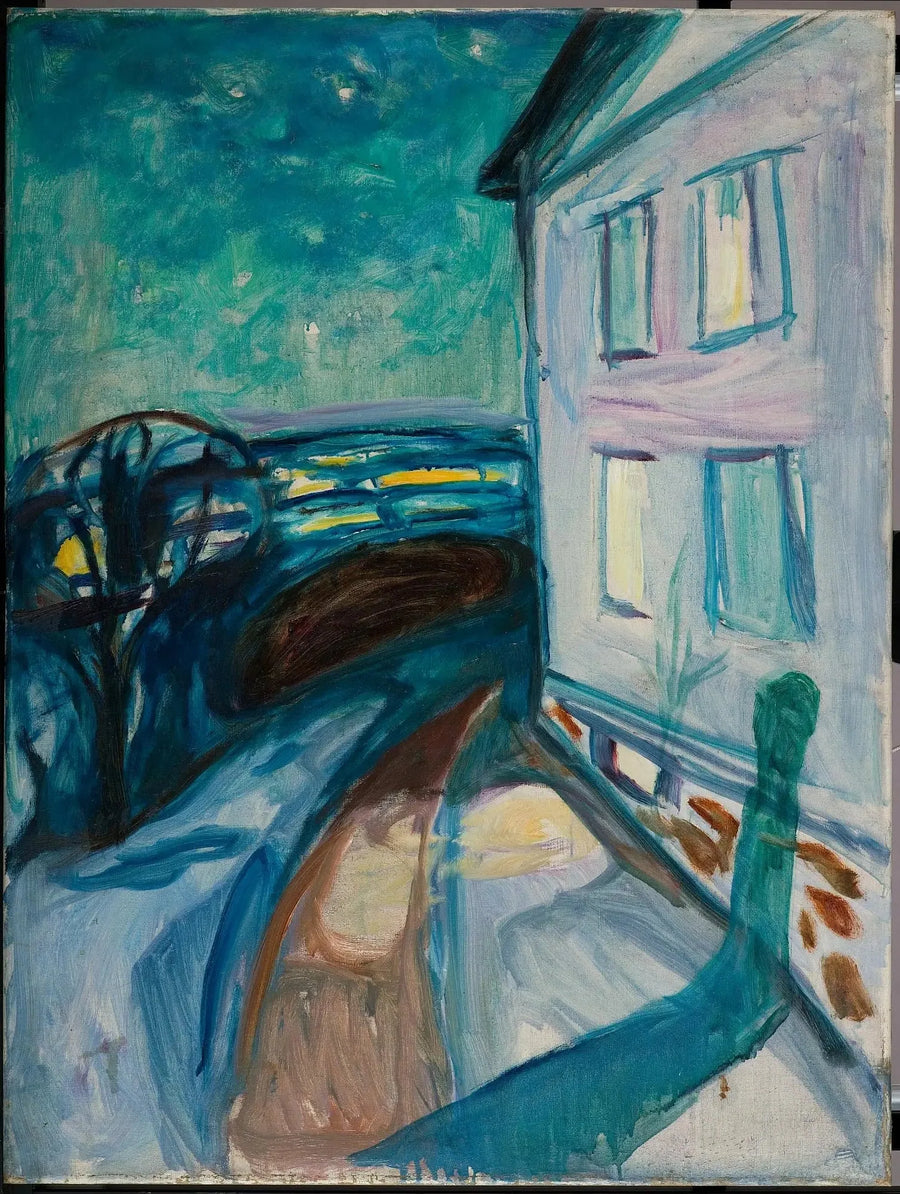 muro di casa al chiaro di luna - Edvard Munch