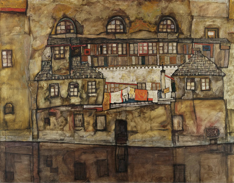 Muro di casa sul fiume - Egon Schiele