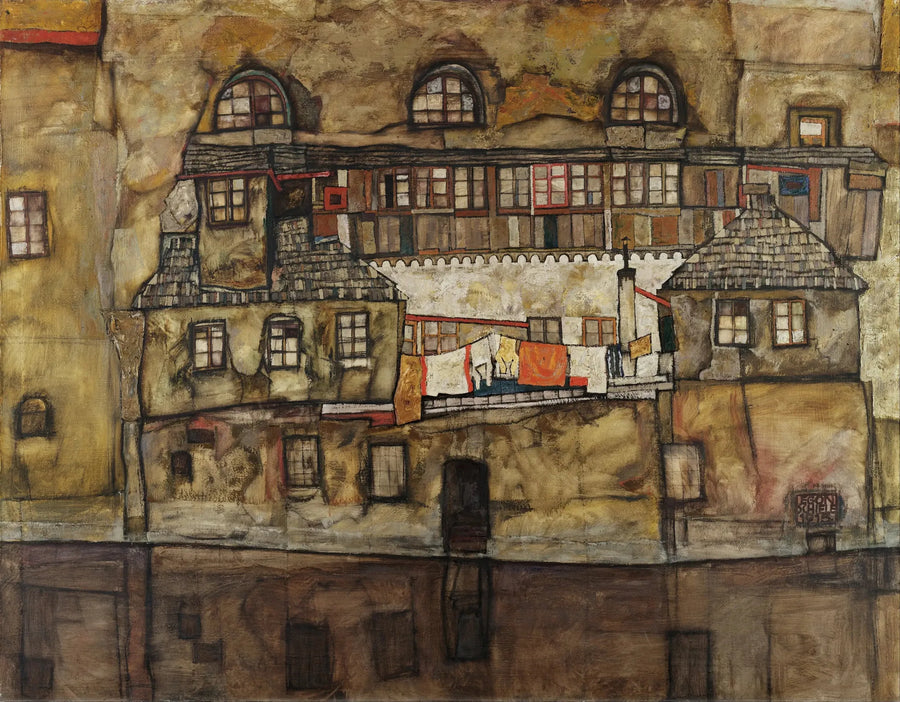 Muro di casa sul fiume - Egon Schiele