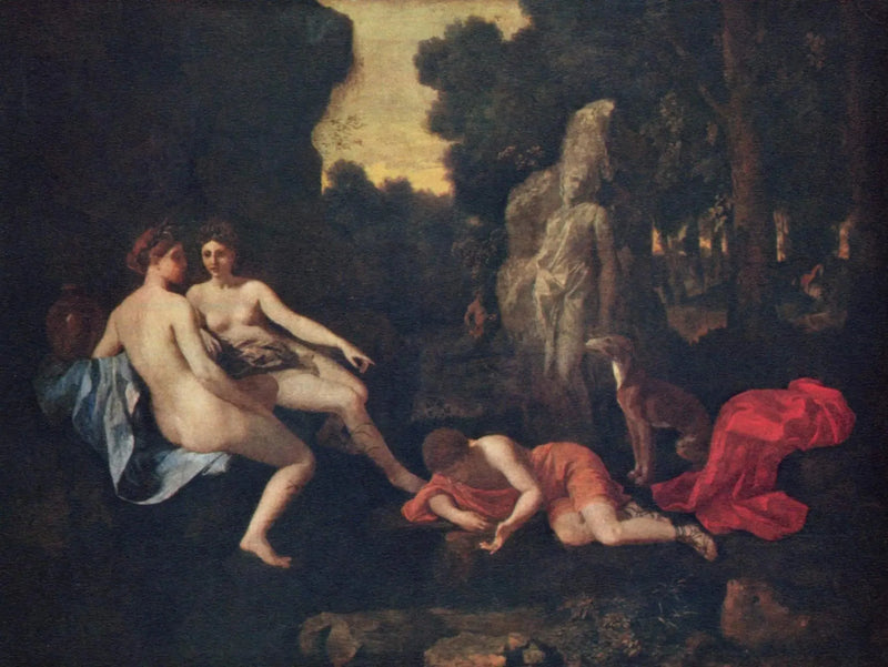 Narciso con due ninfe ed Eco - Nicolas Poussin