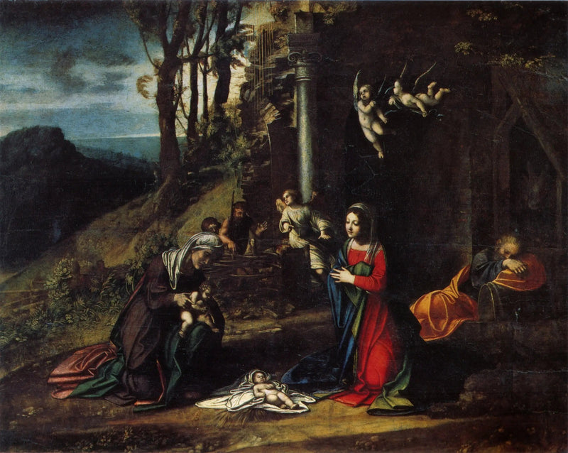 Natività con santa Elisabetta e san Giovanni - Antonio da Correggio