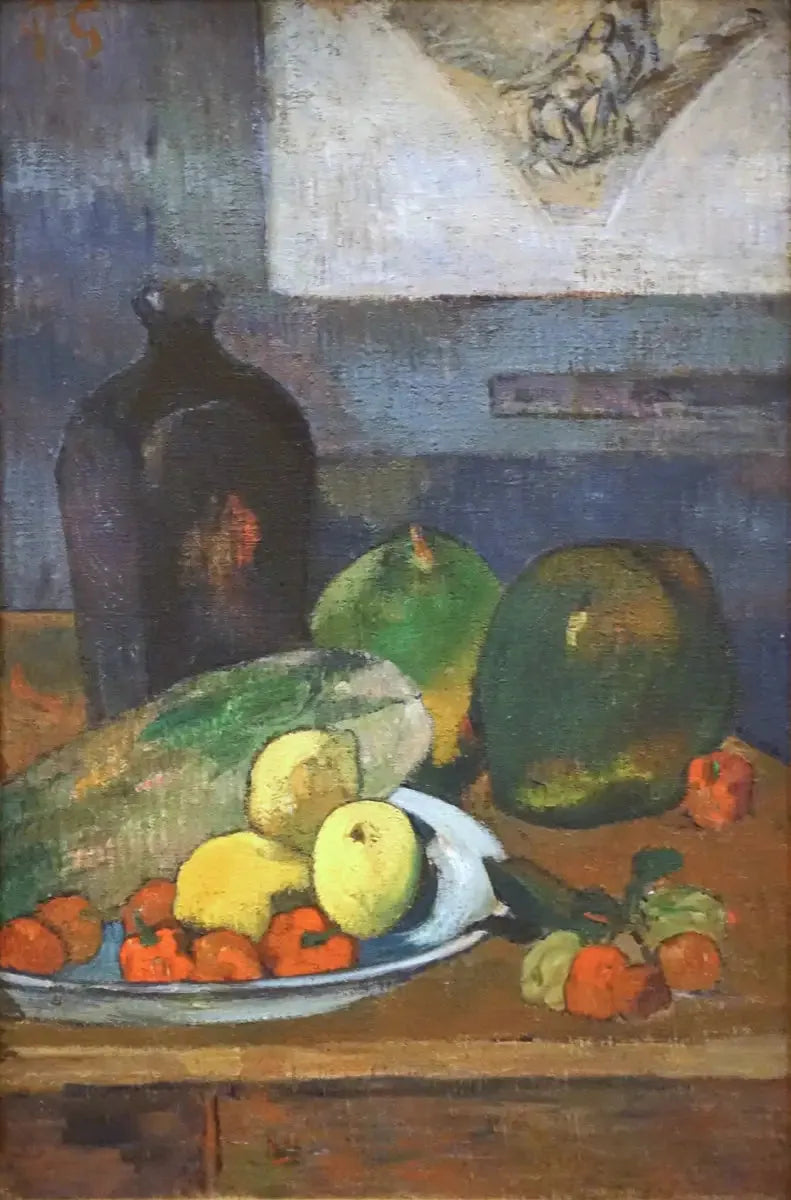 Natura morta con schizzo di Delacroix - Paul Gauguin