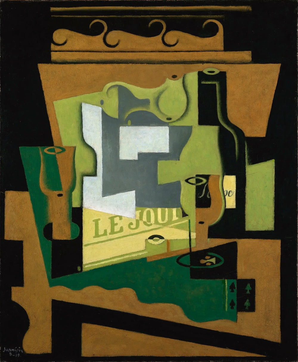 Nature morte à la bouteille de Bordeaux - Juan Gris image 1 tableau peint à l’huile sur toile