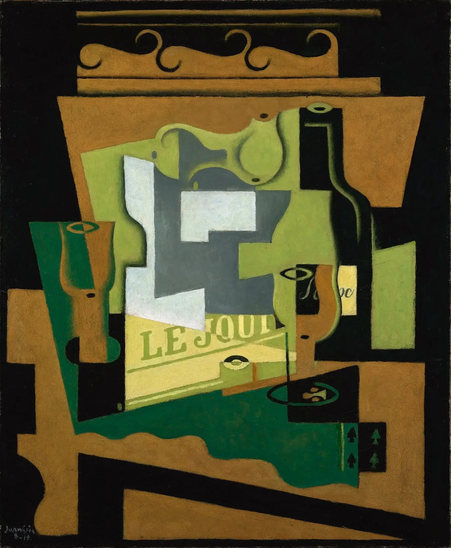 Natura morta con bottiglia di Bordeaux - Juan Gris